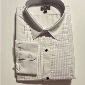 Source Unknown Elegant White Tuxedo Dress Shirt